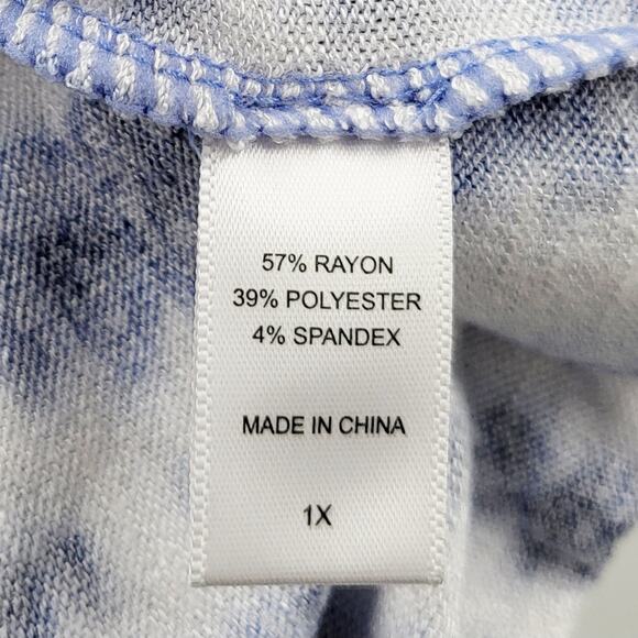 Koolaburra by UGG Blue & White Tie-Dye Drawstring Jumpsuit Women's Plus Size 1X - Picture 6 of 7